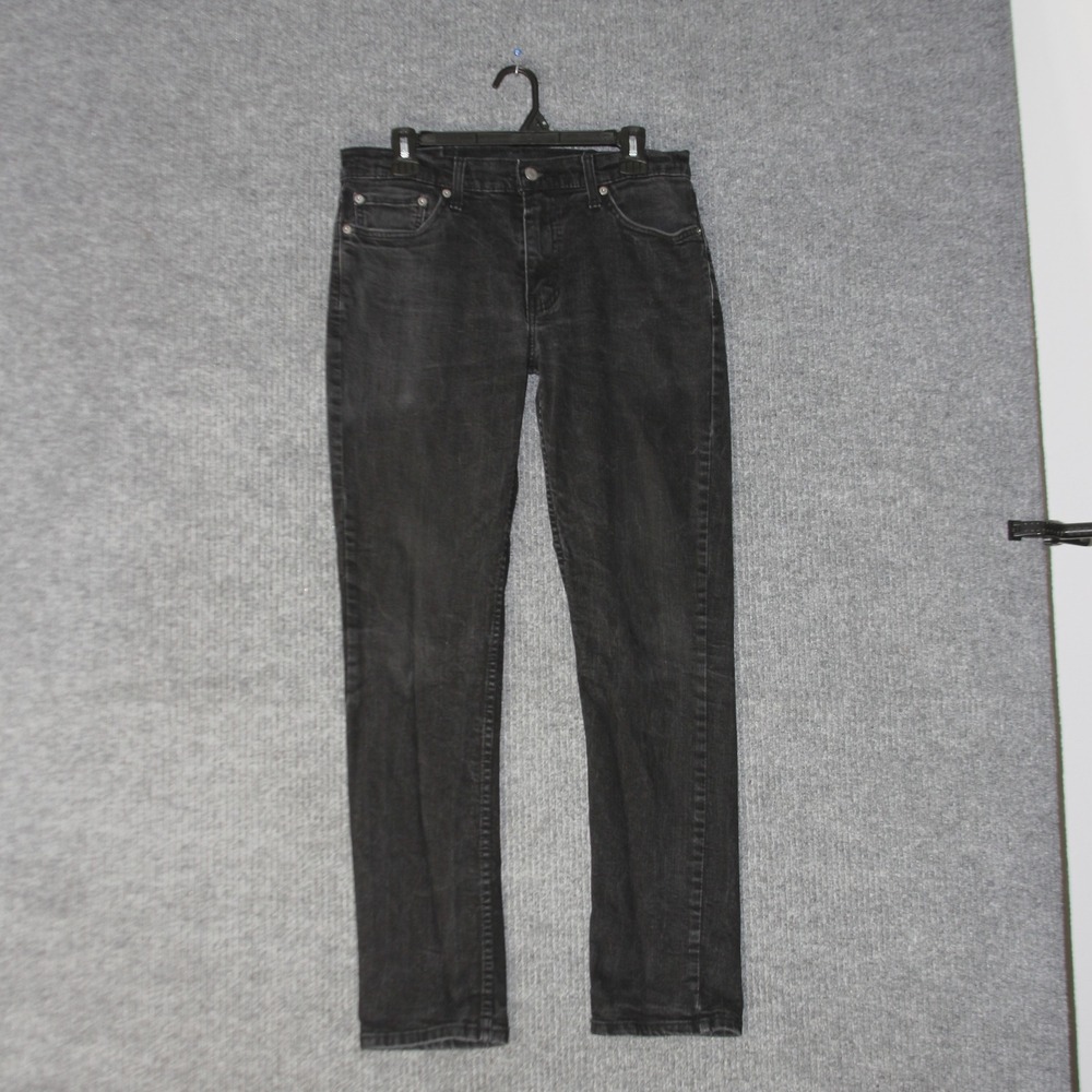 Levi's 511 Slim Jeans Mens 33x32 Black Dark Wash‎ Stretch Denim